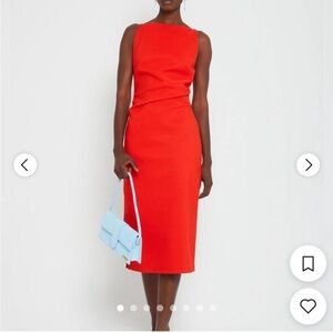 O.P.T. Rue Red High Neck Midi Dress Size Large from Few Moda